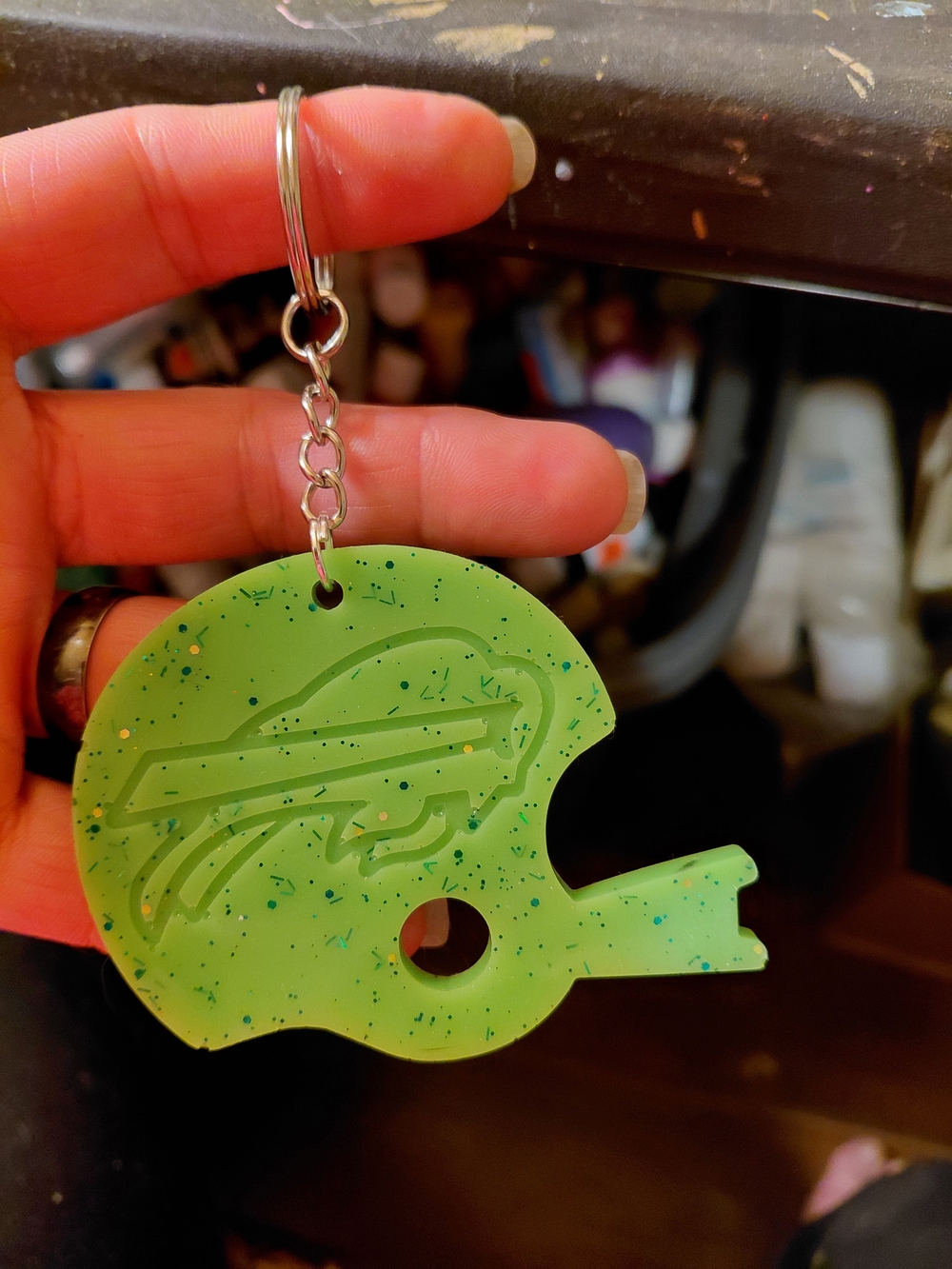 Buffalo Bills Green Helmet Keychain Bottle Opener